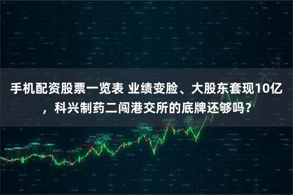 手机配资股票一览表 业绩变脸、大股东套现10亿，科兴制药二闯港交所的底牌还够吗？